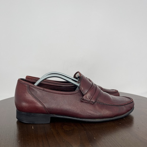 Allen Edmond Bergamo Penny Loafer‎ Shoes Men\'s 9.5D Red Leather Apron Toe main image 8